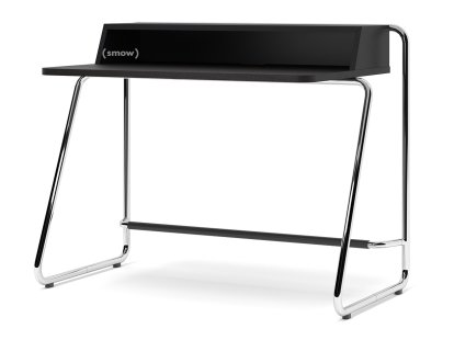 Secrétaire S 1200, Hêtre teinté noir, MDF laqué noir intense, Chromé