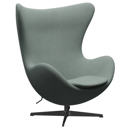Fauteuil Egg (Oeuf), Re-wool, 868 - Aqua clair / naturel, Noir, Sans repose-pied