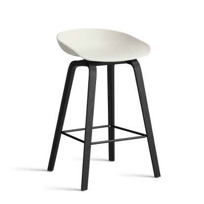 About A Stool AAS 32, Version cuisine: hauteur de l'assise 64 cm, Chêne laqué noir, Melange cream 2.0