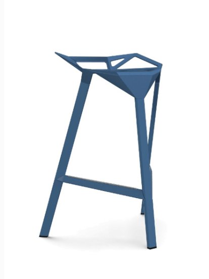 Tabouret Stool_One, Hauteur de l'assise pour la version cuisine 670 mm, Bleu brillant (5255)