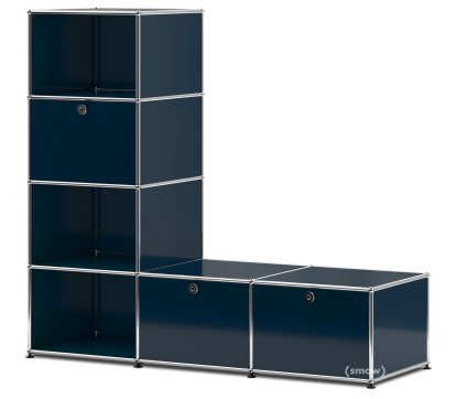 Étagère-banc USM Haller, Bleu acier RAL 5011