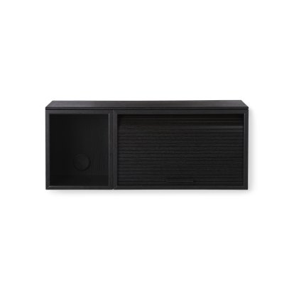 Étagère murale Hifive, Hifive 75 Slim, Chêne peinté noir
