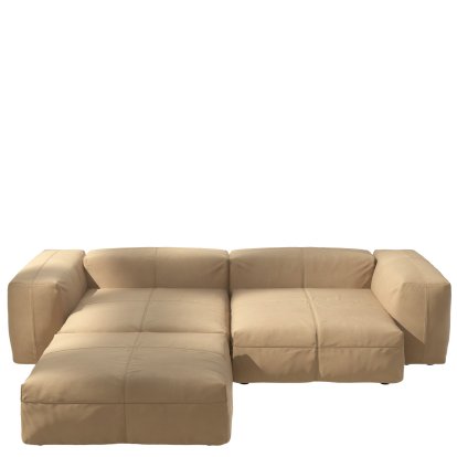 Vetsak Sofa Set 3, Cuir - Beige, Sans coussin