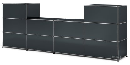 Comptoir d’accueil USM Haller version 3, Anthracite RAL 7016, 50 cm