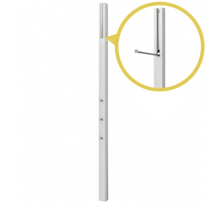 Portemanteau Line, Laqué couleur gris-blanc, Chrome mat