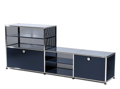 Étagère-banc de vestiaire Type 2 USM Haller, Bleu acier RAL 5011