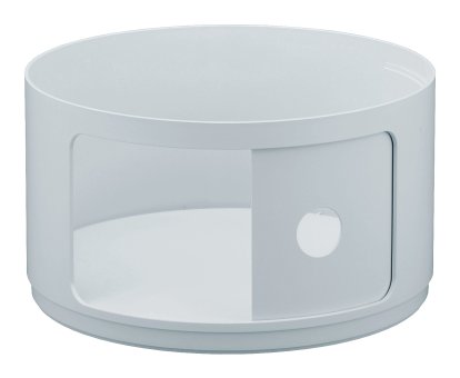 Conteneur d'appoint Componibili rond petit compartiment, Argent