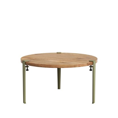 Table basse Brooklyn Tiptoe, Chêne ancien recyclé, Vert kaki