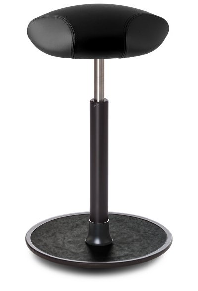 Tabouret Ongo Free triangle, Grand, Cuir noir