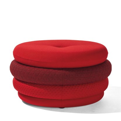 Pouf Fat Tom, 4 coussins, sans pieds, Rouge