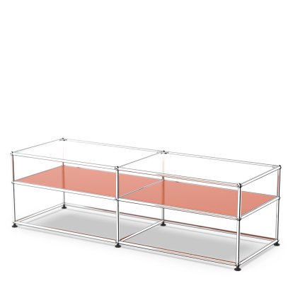 USM Haller table d'appoint type 1, Verre, Orange pur RAL 2004