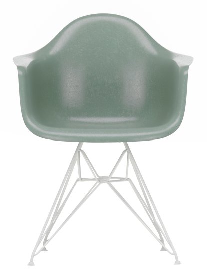 Eames Fiberglass Armchair DAR, Eames sea foam green, Blanc