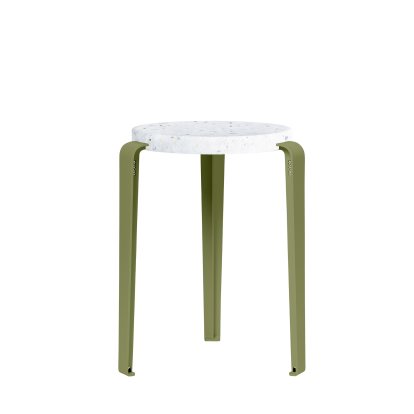 Tabouret Lou, plastique recyclé, Venezia, Vert kaki