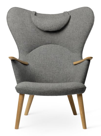 Chaise CH78 Mama Bear , Fiord - gris , Chêne huilé, Avec coussin pour la nuque