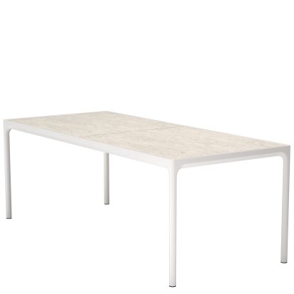 Table Four céramique, 210 x 90 cm, Muted white / shell