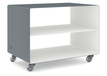 Caisson à roulettes R 103, Bicolore   , Gris basalte (RAL 7012) -  Blanc pur (RAL 9010), Roulettes transparentes