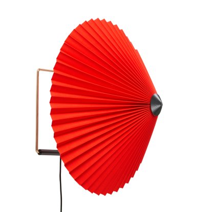 Applique murale Matin, Ø 380 mm, Bright red, Laiton poli