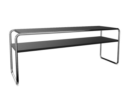 Table basse à étages B 10/1 Bauhaus, Hêtre laqué à pores ouverts noir intense