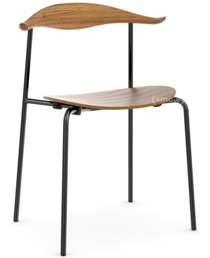 Chaise CH88T, Thermolaqué noir, Chêne huilé