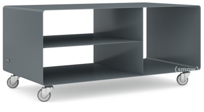 Meuble bas HI-FI R 104, Gris basalte (RAL 7012), Roulettes industrielles
