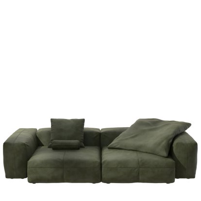 Vetsak Sofa Set 2, L, Cuir - Olive, Avec coussin