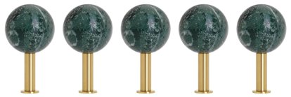 Patères Dots Stone - Lot de 5 , Verde Guatemala / laiton