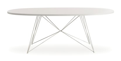 Table Tavolo XZ3 Ovale, Fenix blanc, Verni blanc