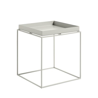 Table avec plateau Tray , H 40/44 x L 40 x P 40 cm, Gris foncé