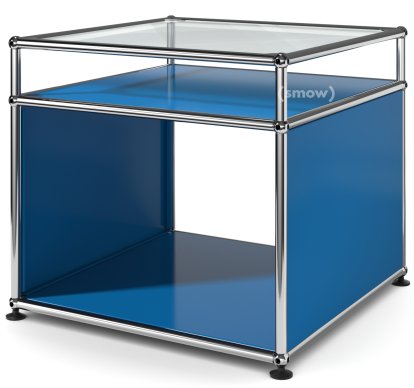 Table d'appoint avec réhausse USM Haller, Bleu gentiane RAL 5010