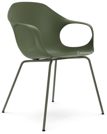 Chaise Elephant Tube, Vert olive, Acier, couleur de la coque