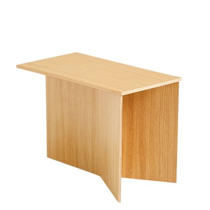 Table Slit Bois, H 35,5 x L 49,3 x P 27,5 cm, Laqué chêne