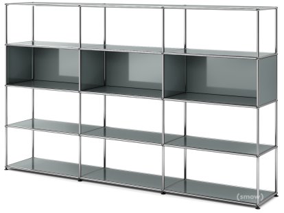 Étagère de salon USM Haller XL, Gris moyen RAL 7005