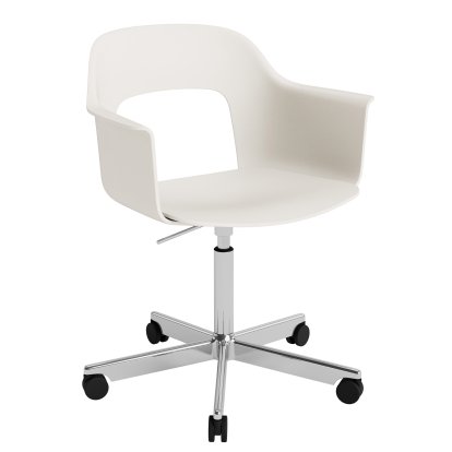 Chaise pivotante Layout 241, Blanc crème, Aluminium poli