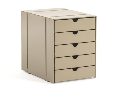 Lot de casiers C4 Inos pour étagère USM Haller, Avec 5 plateaux, Beige USM