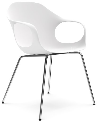 Chaise Elephant Tube, Blanc, Acier chromé satiné
