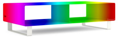 Meuble TV R 200, Bicolore   , Bicolore au choix (RAL Classic), Piétement luge laqué de la même couleur que l'extérieur