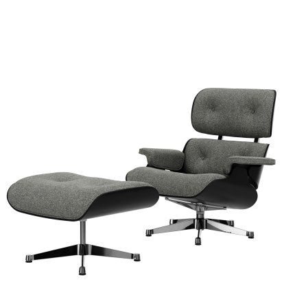 Eames Lounge Chair & Ottoman Nubia, Sel et poivre / marron, noir