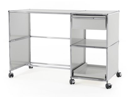 Bureau USM Haller à roulettes Type 2, Gris clair RAL 7035