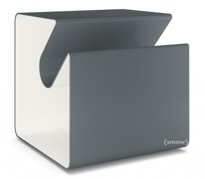 Table d'appoint V44, Gris basalte (RAL 7012) -  Blanc pur (RAL 9010), Patins