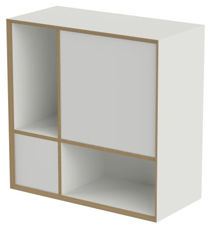 Étagère Vertiko Ply, Version 4, Blanc pur, Sans socle