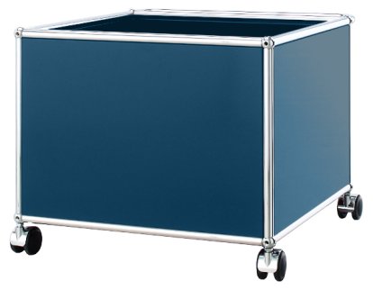 Caisson mobile pour enfants USM Haller, Bleu acier RAL 5011, H 43 x L 53 x P 53 cm