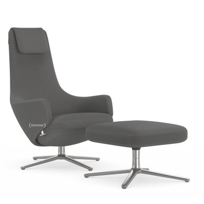 Fauteuil Repos, Fauteuil Repos & Ottoman, Tissu Cosy 2 Classic Grey, 40 cm, Poli