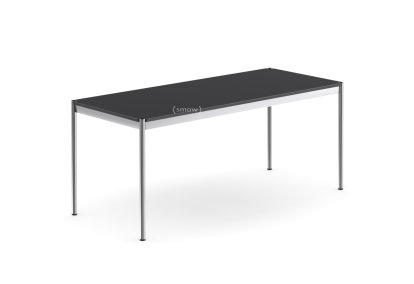 Table USM Haller, 175 x 75 cm, Linoleum, Nero