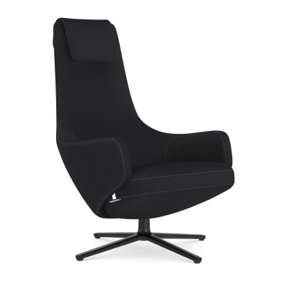 Fauteuil Repos, Fauteuil Repos, Tissu Cosy 2 noir mérinos, 40 cm, Noir basic