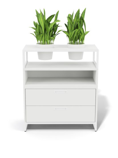 M1 Sideboard à plantes, Version 1 (H 90 x L 80 cm), Blanc