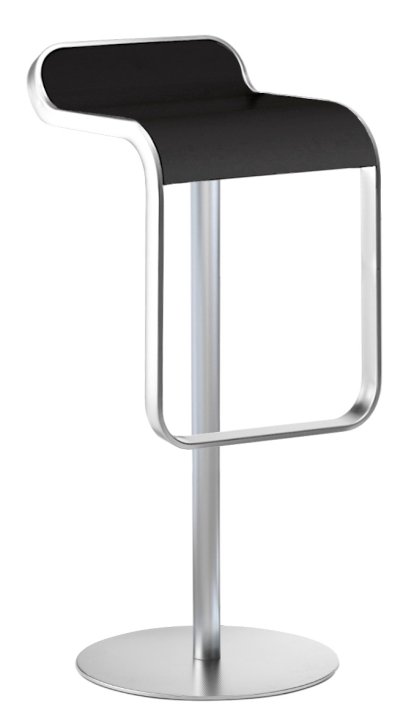 Tabouret LEM, 80 cm - fixe, Noir / chromé mat