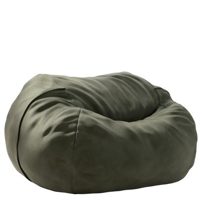 Beanbag Vetsak, L (H 90 x Ø 140 cm), Cuir - Olive