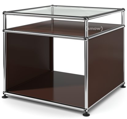 Table d'appoint avec réhausse USM Haller, Marron USM