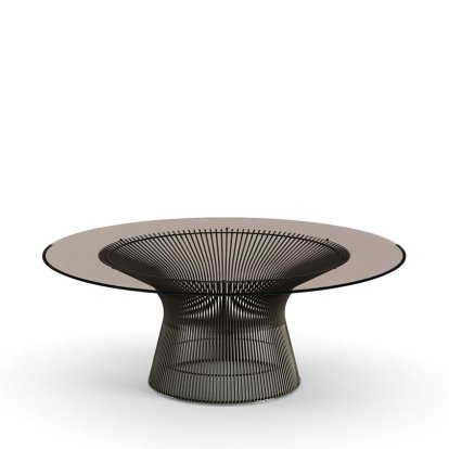 Table basse Platner, Grand (diamètre 107 cm), Bronze, métallique, verre bronze