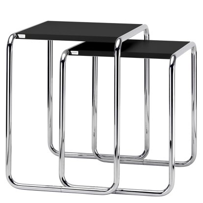 Ensemble de tables d'appoint B 9 a + b, MDF laqué noir intense